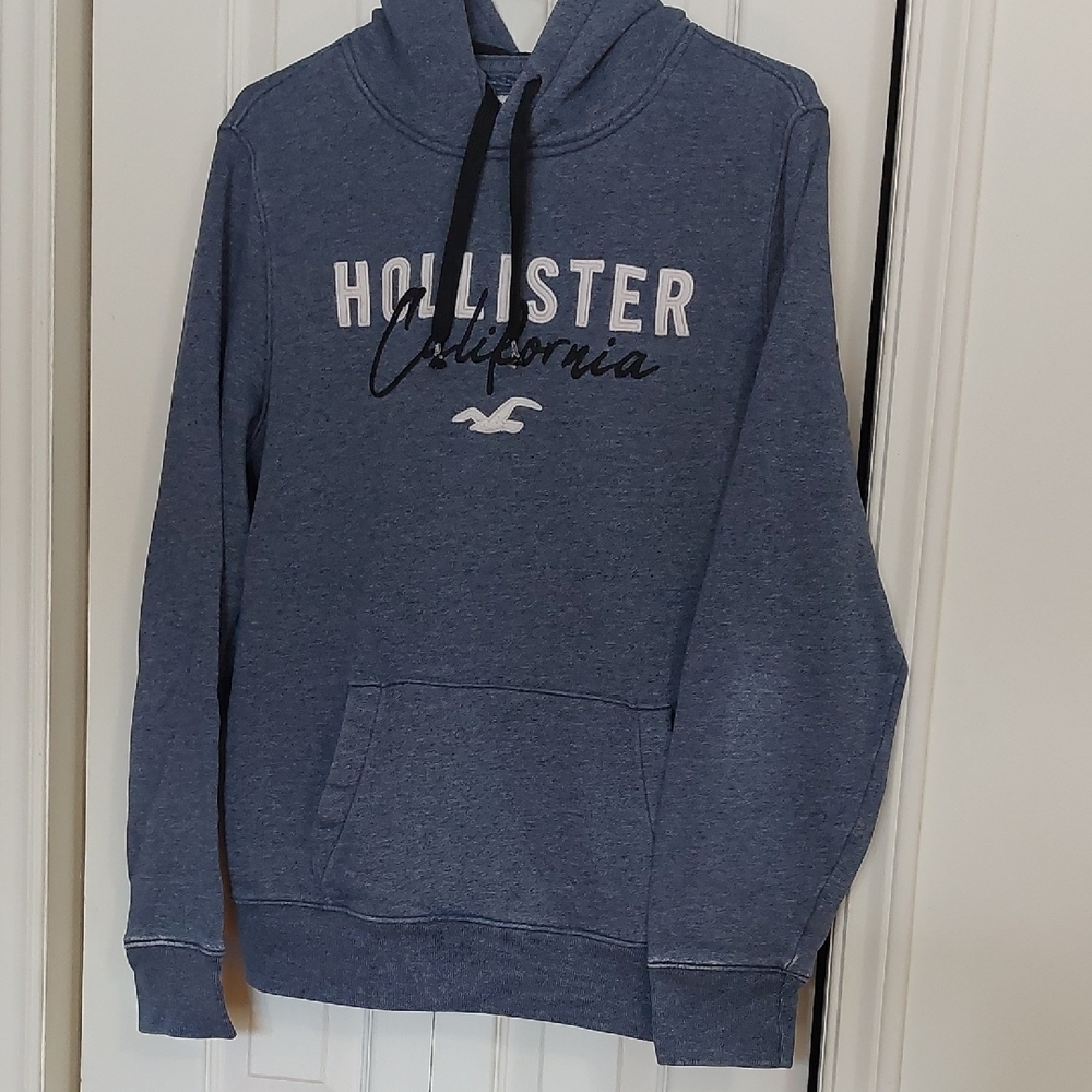 Hollister Men's Denim Blue Hoodie